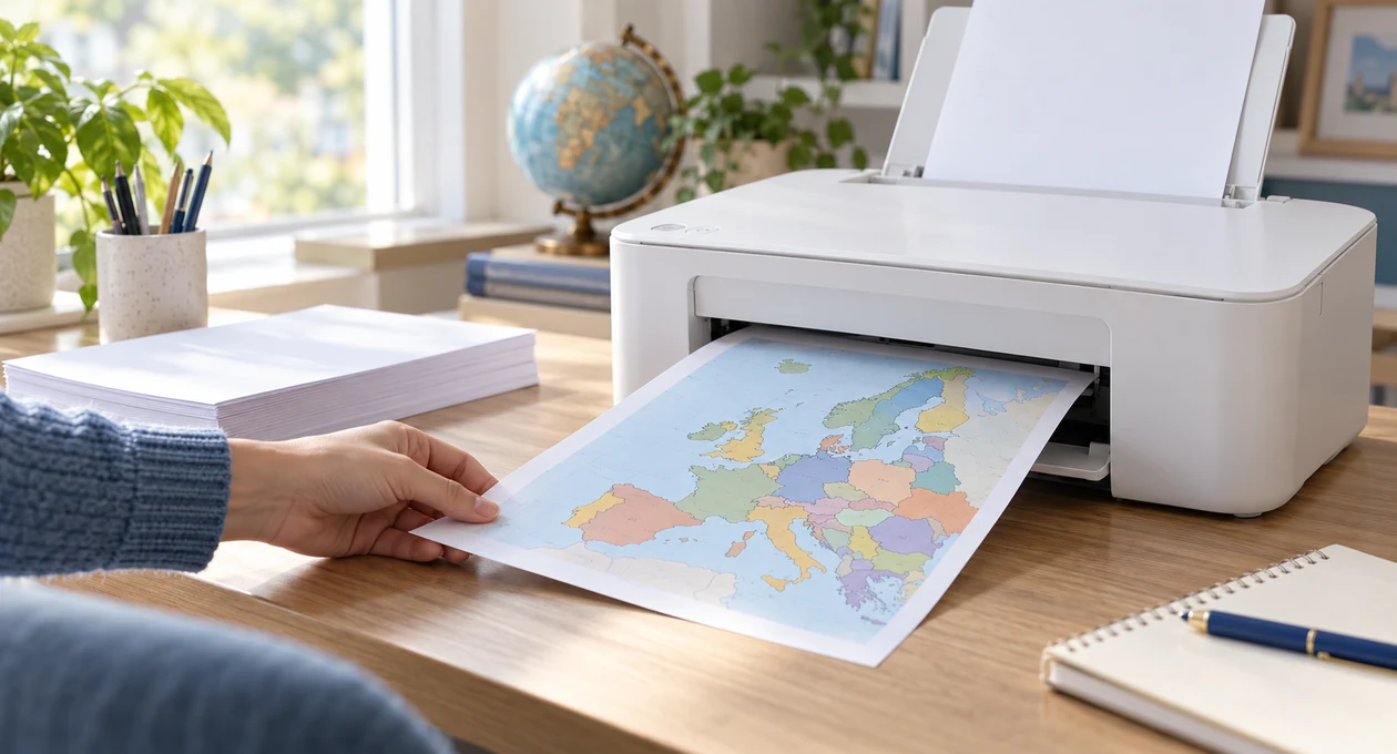 Cartina Europa politica con capitali da stam